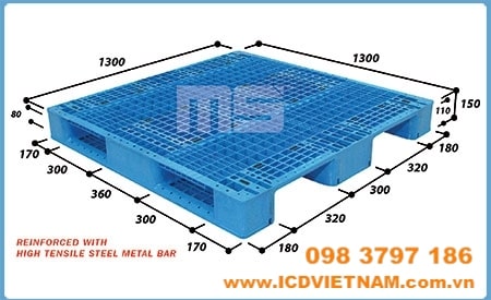Pallet nhựa kê kho loại METAL REINFORCED