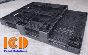 Pallet nhựa đen ICDcũ KT1200x1100x120mm giá rẻ