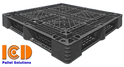 Pallet nhựa xuất khẩu 1100x1100x150 mm màu đen mã PL09-LK