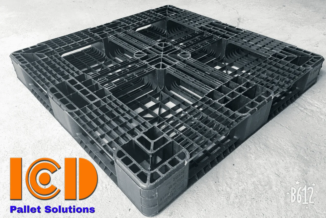 Pallet nhựa cũ ICD KT1000x1000x120mm đen giá rẻ