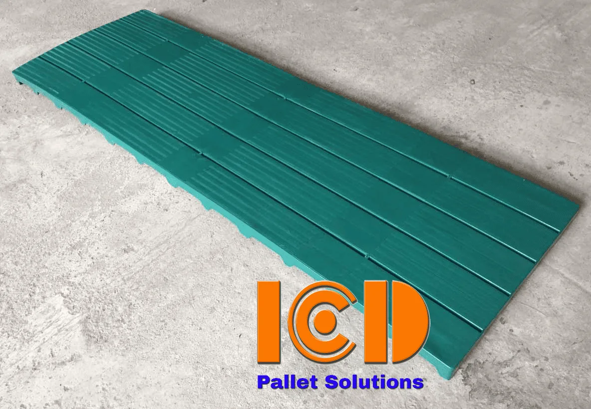 Pallet nhựa lót sàn không chân 1800x600x50 mm màu xanh lá