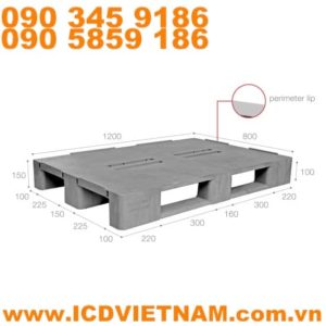Pallet Nhựa 1200x800x150mm M1280S4-2A