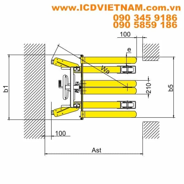 Xilin Adjustable Fork High-Lift Stacker ICD SDJA1000-I 1000kg - product photo 3