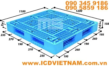 Pallet nhựa 1200x1100x150 mm N4-1211 MS Plastics