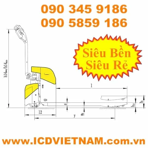 Xilin Electric Walkie Pallet Truck ICD CBD15W-E 1500kg - product photo 3