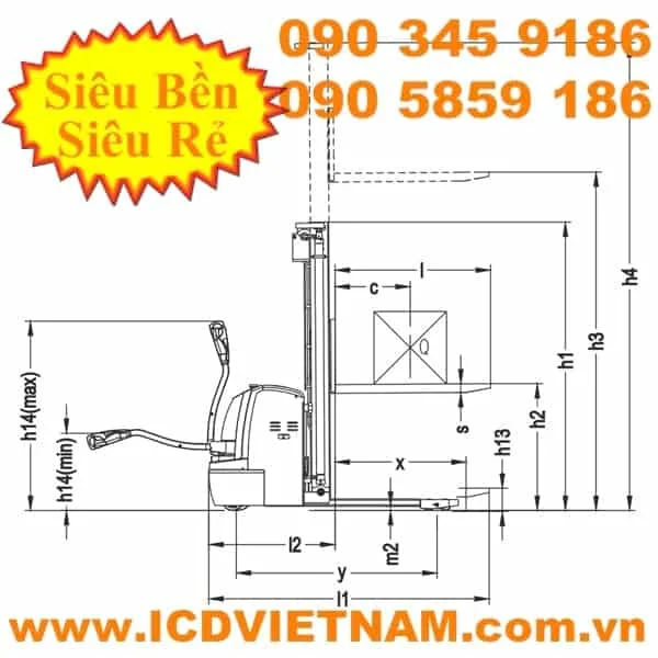 Xilin Electric Walkie Reach Stacker ICD CDDR15-III 1500kg - product photo 3