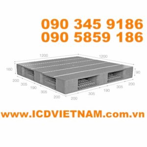 Pallet nhua ICD KT1200x1200x160 mm gia re H1212R4-1A