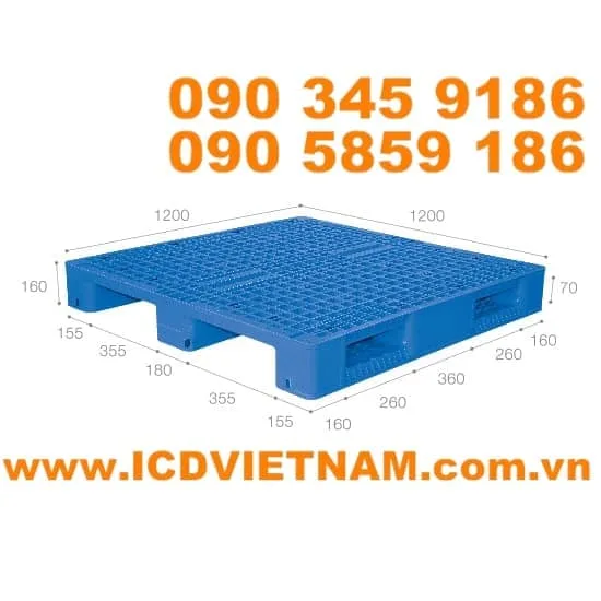 Pallet nhựa 1200 x 1200 x 160mm giá rẻ ICDH1212S4 – 2A