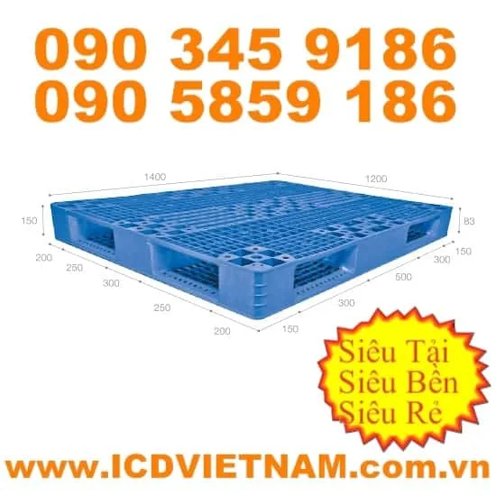 Pallet nhựa KT 1400x1200x150 mm ICD-H1412R41A