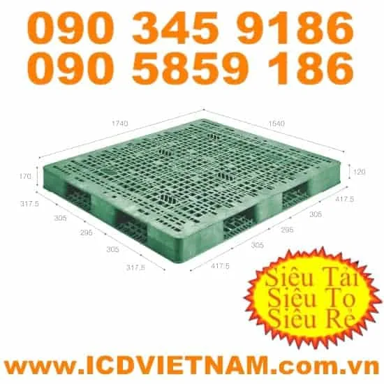 Pallet nhựa ICD KT 1740x1540x170 mm giá rẻ H1715R4-1A