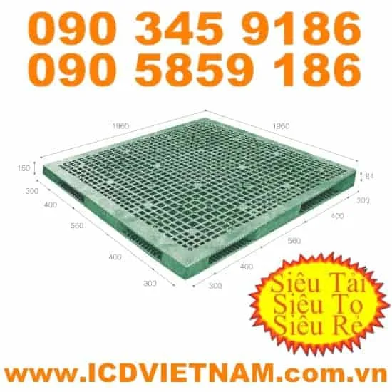 Pallet nhựa giá rẻ KT 1960x1960x150 mm H1919R4-1A
