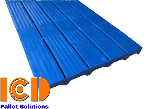 Pallet nhựa lót sàn không chân 800x600x50 mm màu xanh dương