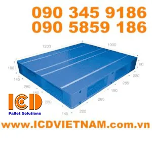 Pallet nhựa KT 1200x1000x160 mm ICDH1210R4-3E