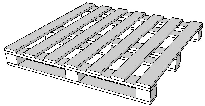 Pallet 1 mặt 4 chiều nâng thông thường và 4 chiều nâng khóa chân