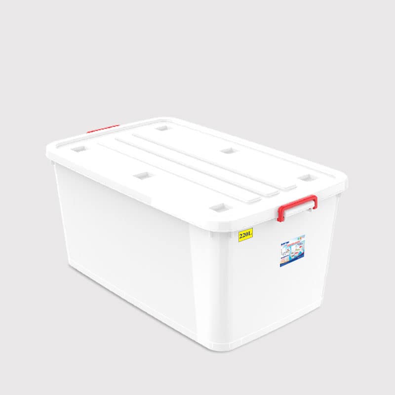 ICD No.853 220 liter square white plastic container with a lid