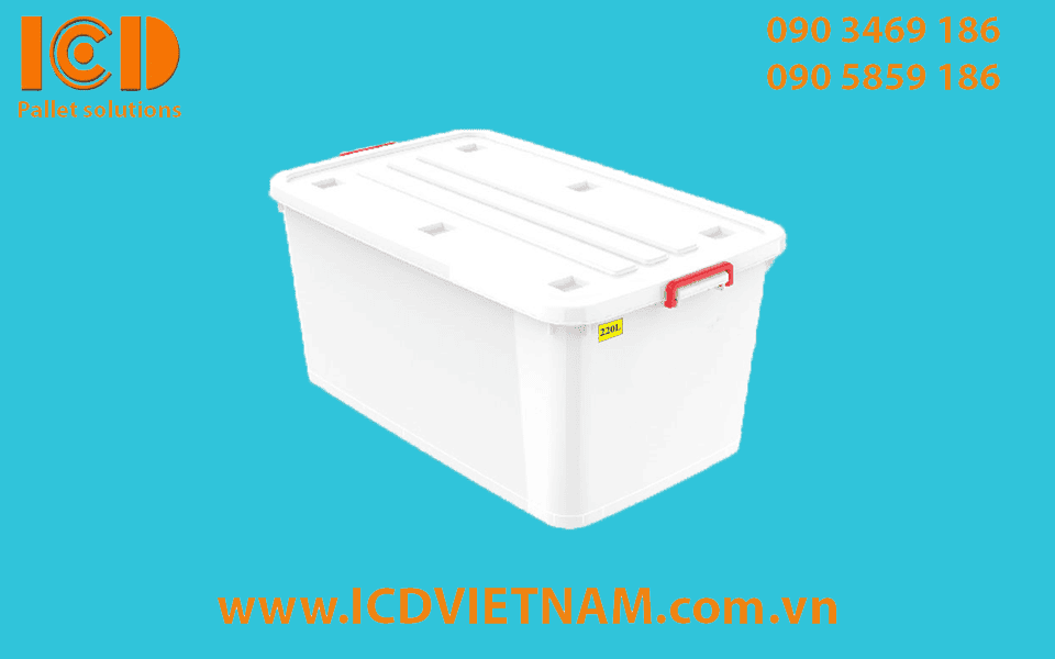 Thùng nhựa đa năng vuông 220L - No.853