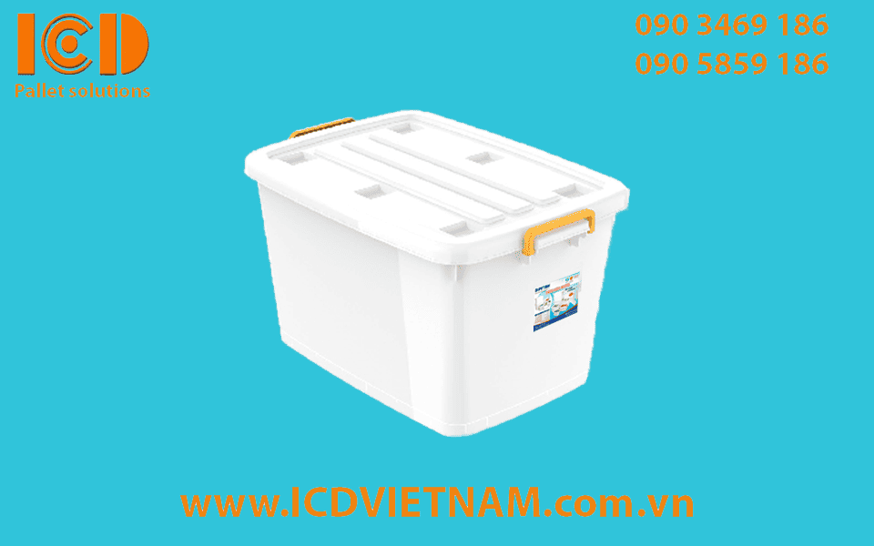 Thùng nhựa đa năng vuông 90L - No.747