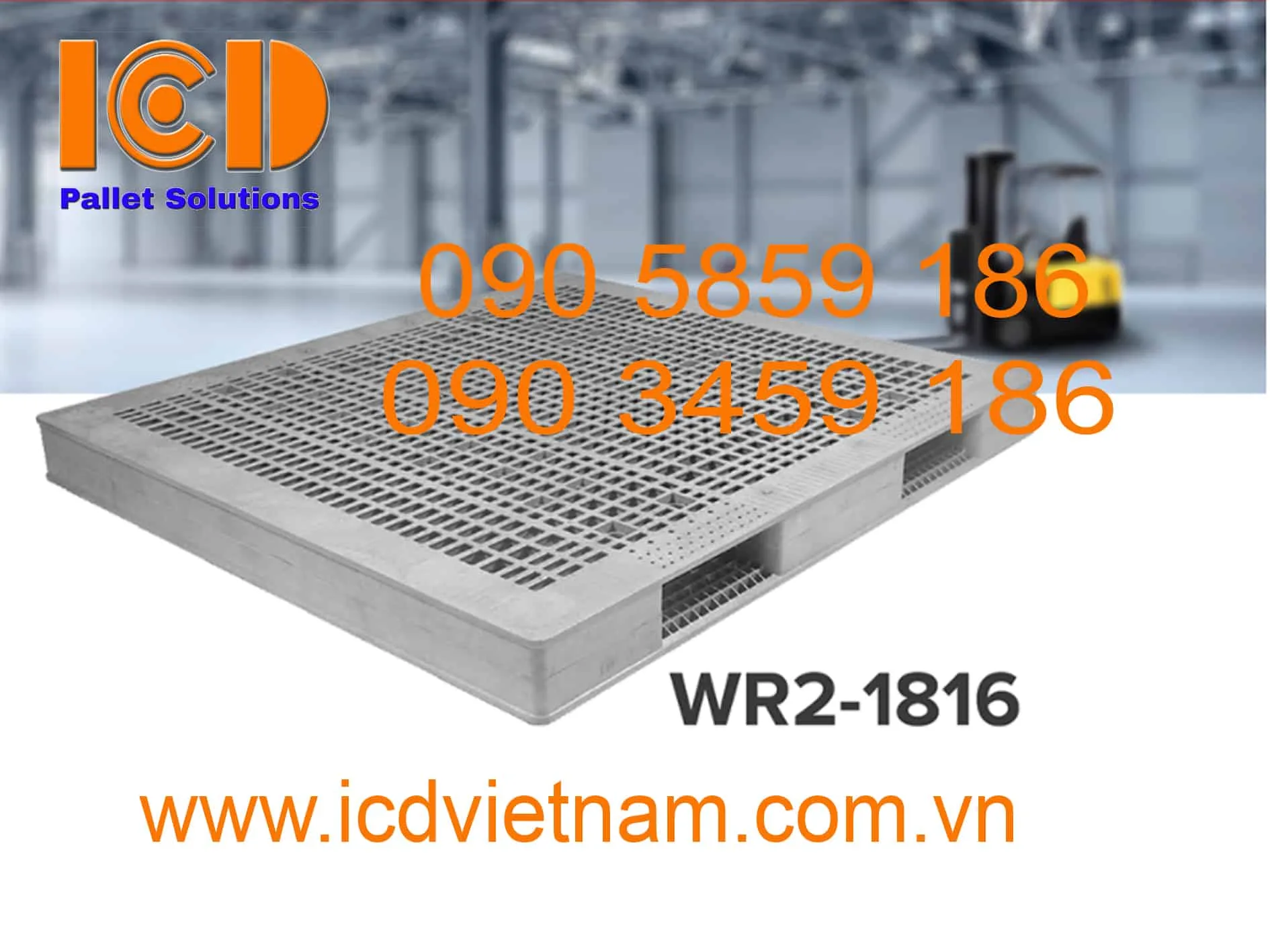 Pallet nhựa Model WR2-1816 kích thước 1800x1600x153