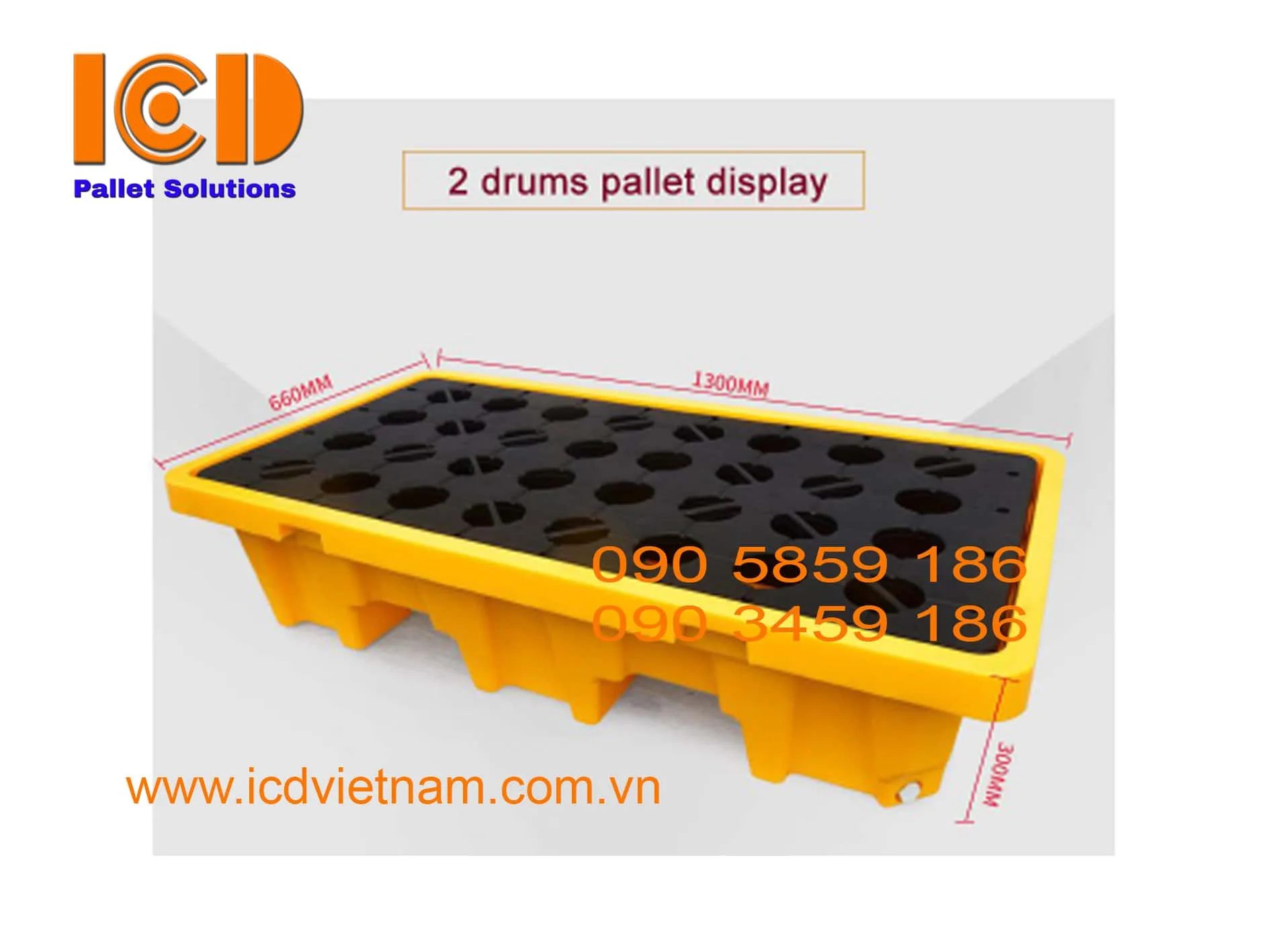 Pallet nhựa chống tràn dầu PLNCTD-13066-1LK