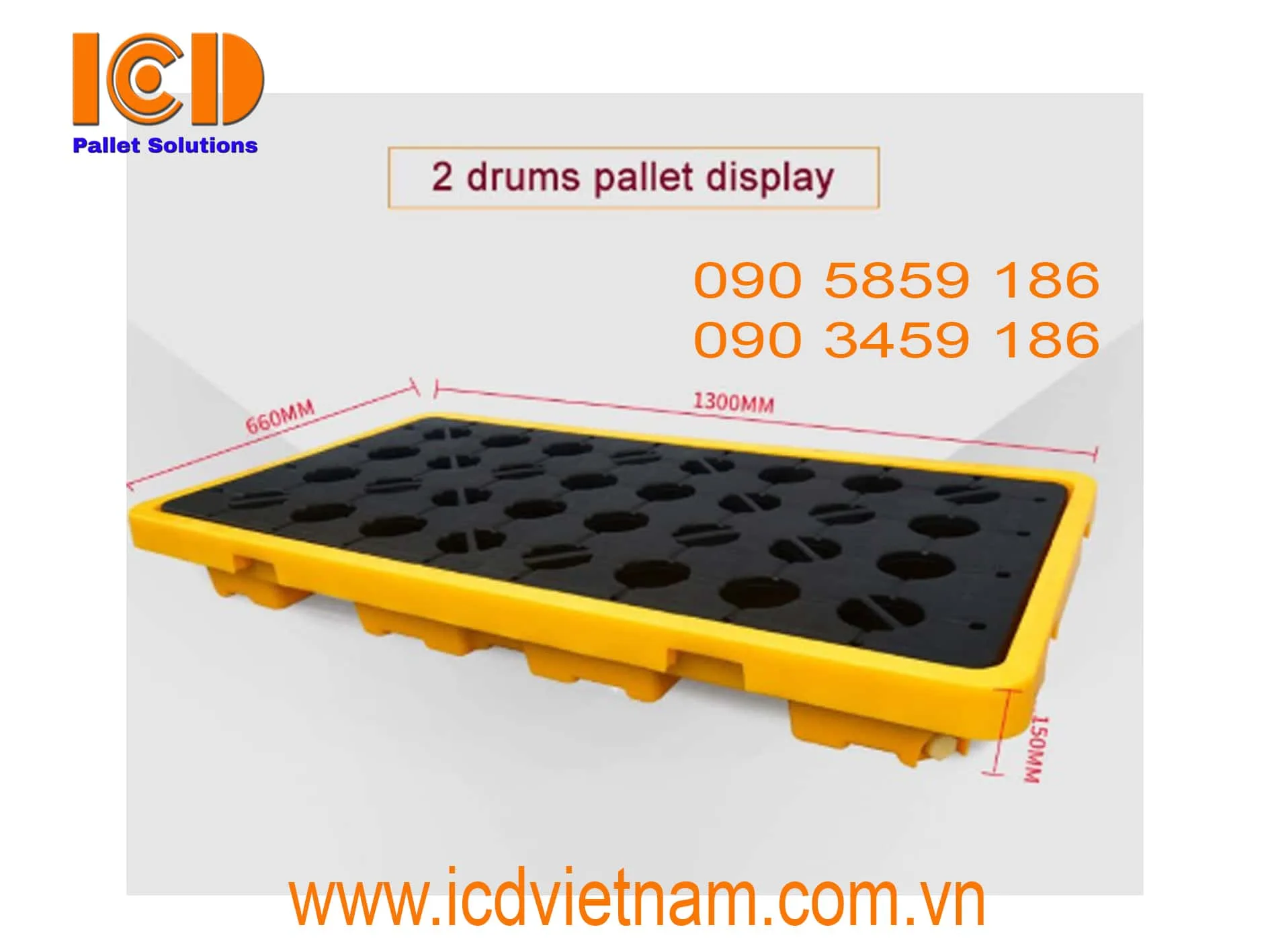 Pallet nhựa chống tràn dầu PLNCTD - 1306615- 1LK