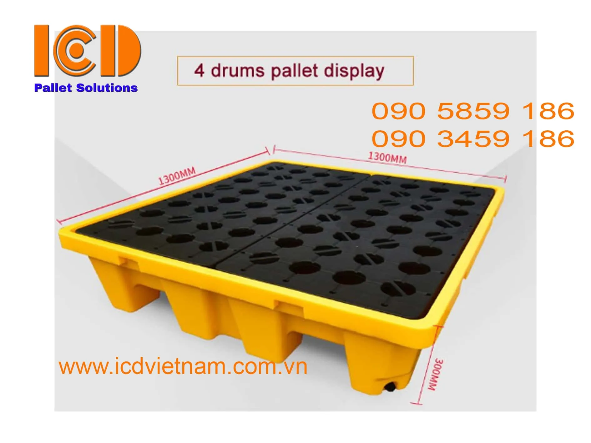 Pallet nhựa chống tràn dầu PLNCTD - 1313- 1LK