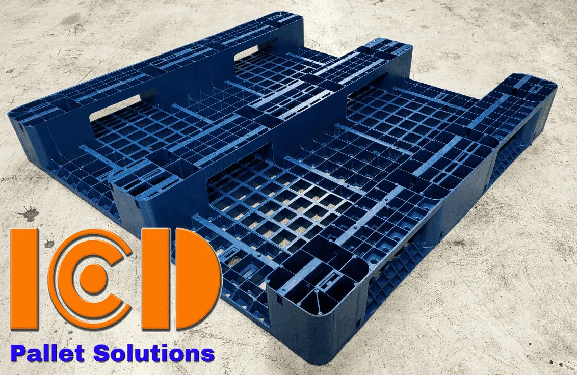 Pallet Nhựa ICD 3 Chân EMV1212B2 KT1200x1200x155mm xanh