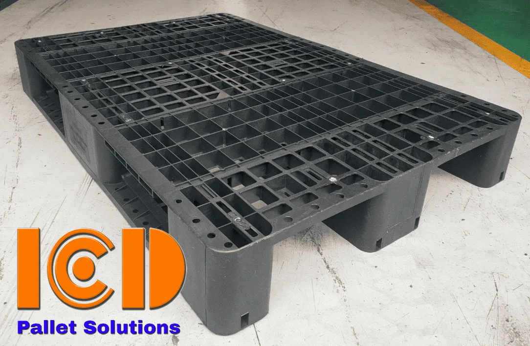 Pallet Nhựa 3 Chân ICD-ELV1208B2 1200x800x155 mm màu đen