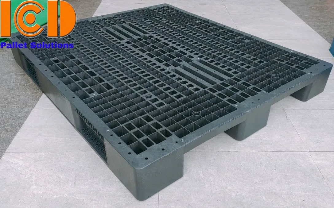 Pallet nhựa 3 chân ICD–EHV1214B2 KT1200x1400x150mm đen