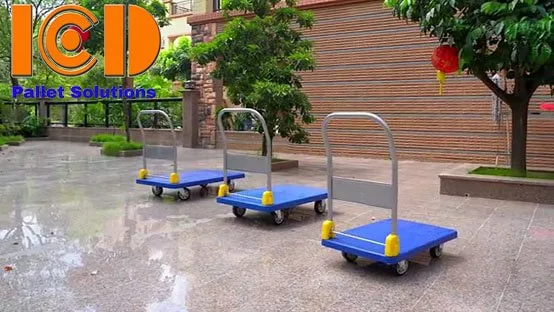 Xe đẩy hàng 4 bánh sàn nhựa ICD tải trọng 200kg