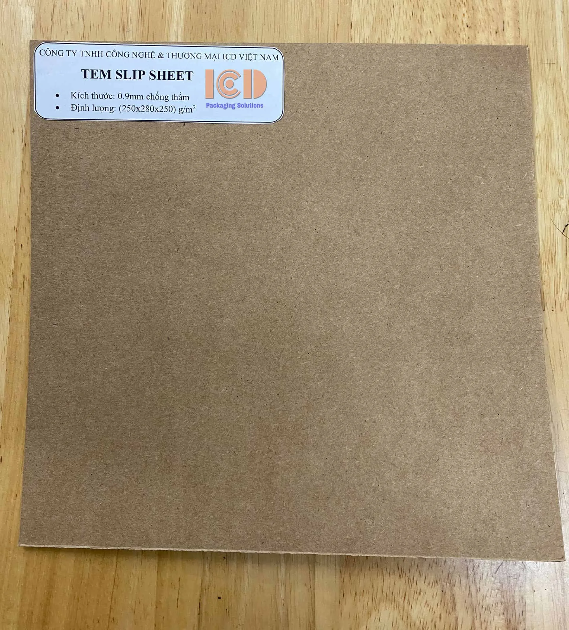 Mẫu slip sheet ICD Việt Nam KT0.9mm chống thấm