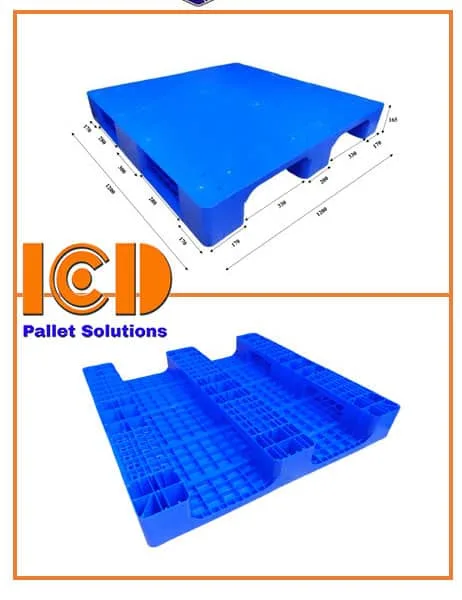 Pallet nhựa 3 chân mặt bít ICD- EHS1212B3 KT1200x1200x165mm