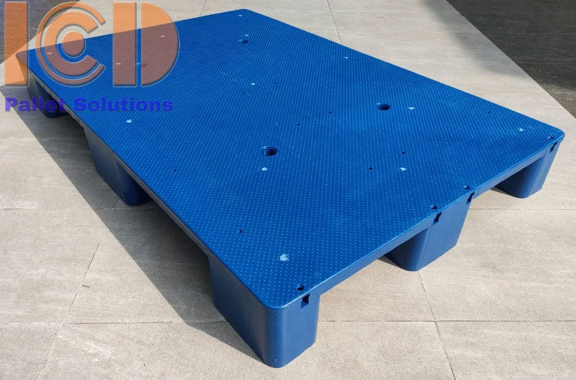 Pallet 9 chân gù mặt bít ICD-SLS1208B1 xanh tái sinh