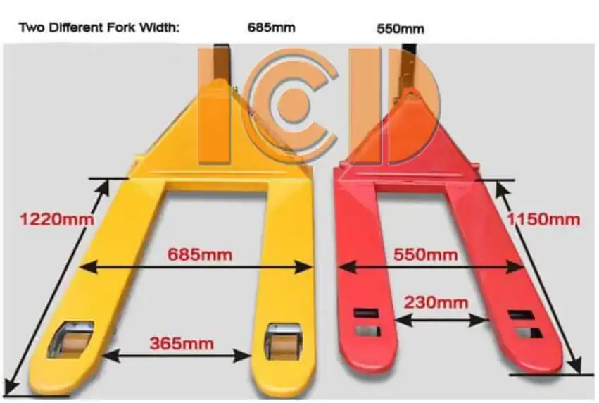 Xilin Hand Pallet Truck DF-III 2500kg Long Fork ICD ICD-DFIII-25L - product photo 3
