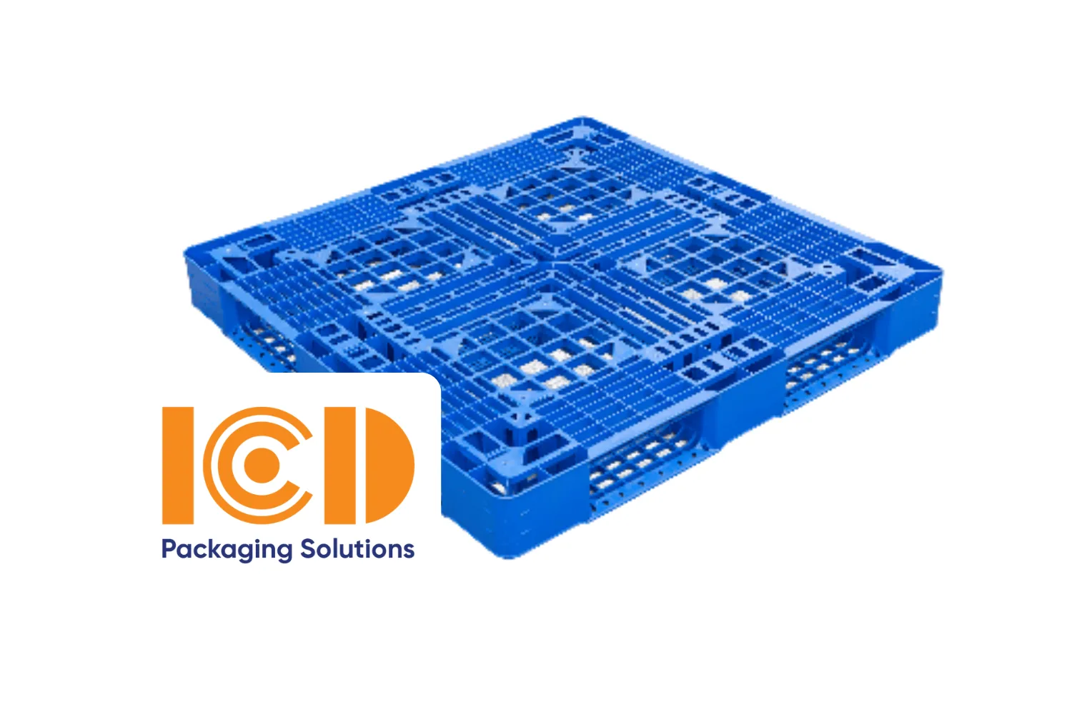 Pallet nhựa kê kho lạnh ICD KT 1100x1100x125 mm màu xanh