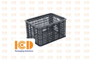 Sọt nhựa đen đựng trái cây, rổ xoài, rau củ kích thước 510x390x300 mm