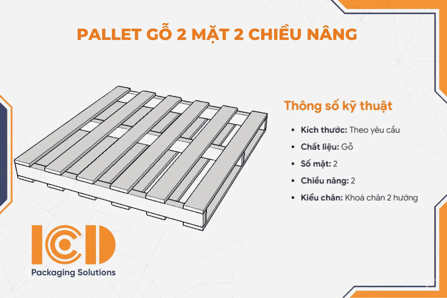 Pallet gỗ 2 mặt 2 chiều nâng