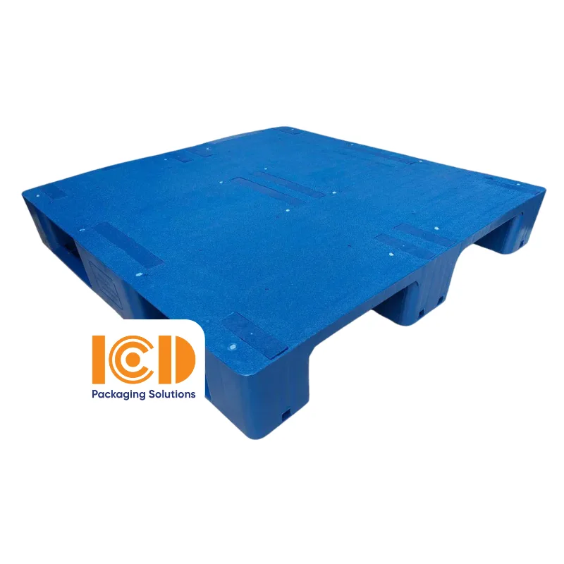 Pallet nhựa mặt kín ICD - EHS1111B3 KT1100x1100x165mm xanh tái sinh