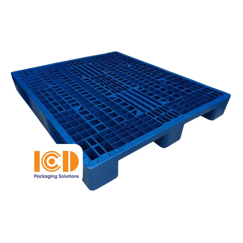 Pallet nhựa ICD-EHV1113B2 KT1000x1300x150mm xanh tái sinh