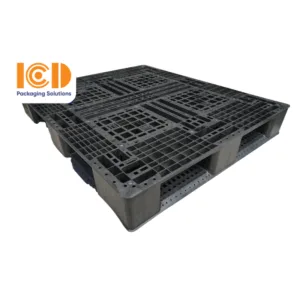 Pallet nhựa xuất khẩu chữ thập màu đen 1000x1200x150 mm