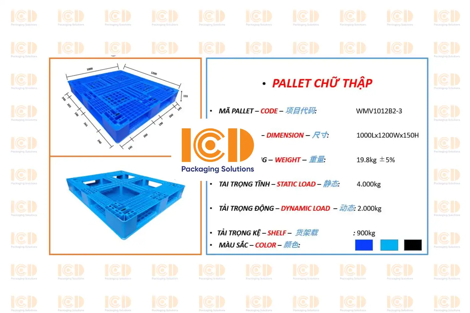 Export Plastic Pallet ICD-P-121015-CT 1000x1200x150 mm - product photo 4