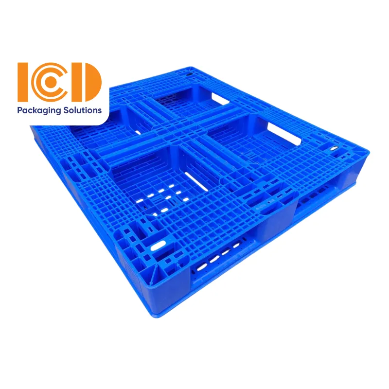 Pallet nhựa xuất khẩu chữ thập 1000x1200x150 mm màu xanh dương