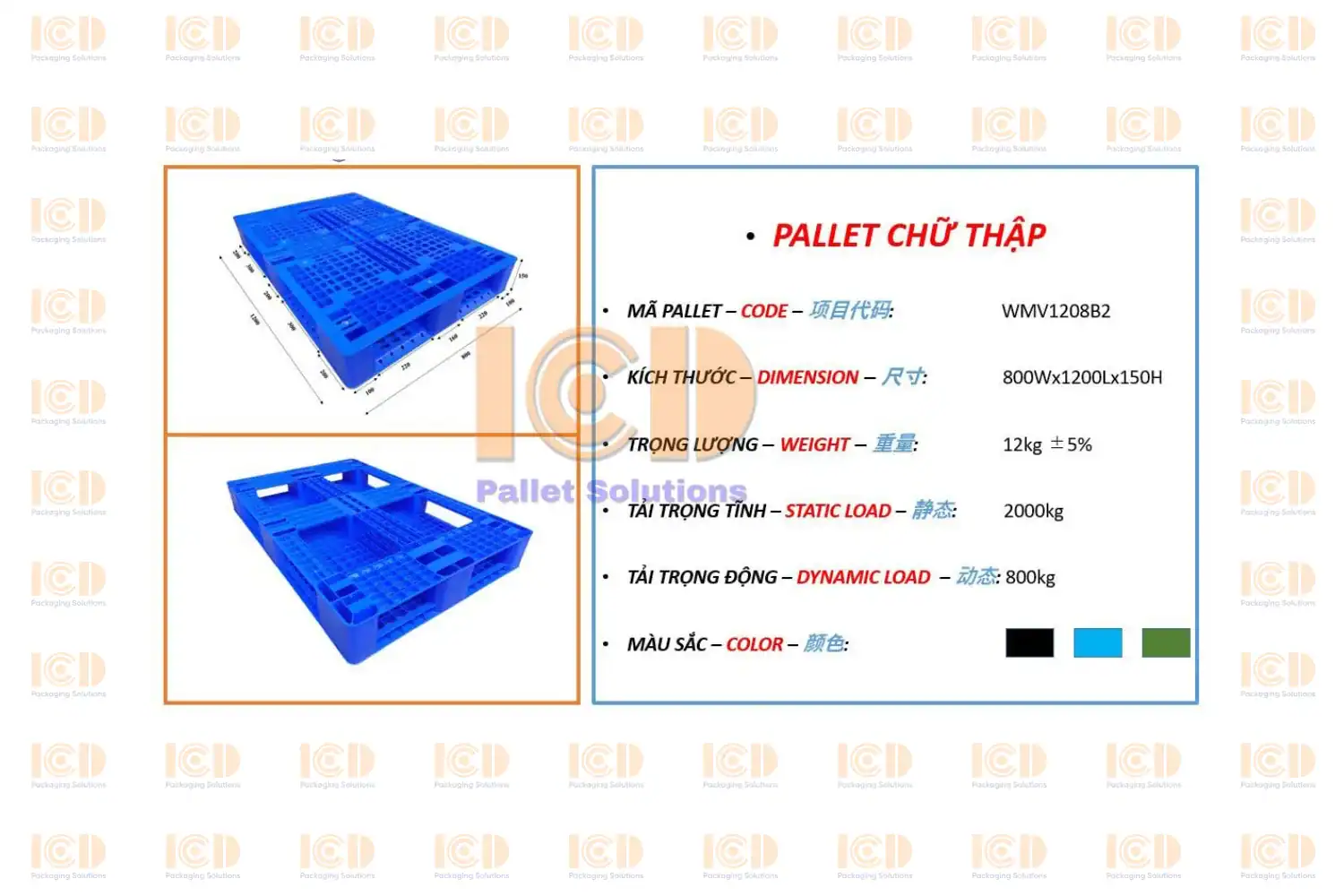 Export Plastic Pallet ICD-PXT-1208150-X 800x1200x150 mm - product photo 4