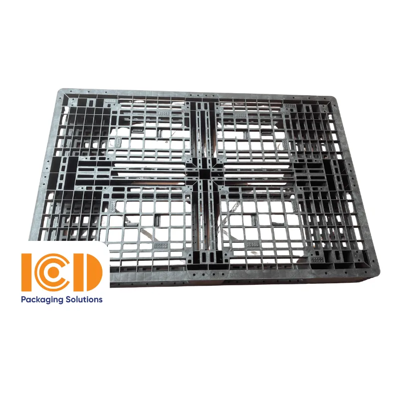 Pallet nhựa liền khối xuất khẩu 1200x800x120 mm màu đen