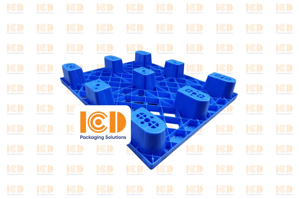 Pallet nhựa cốc ICD KT 1000x800x140mm xanh dương