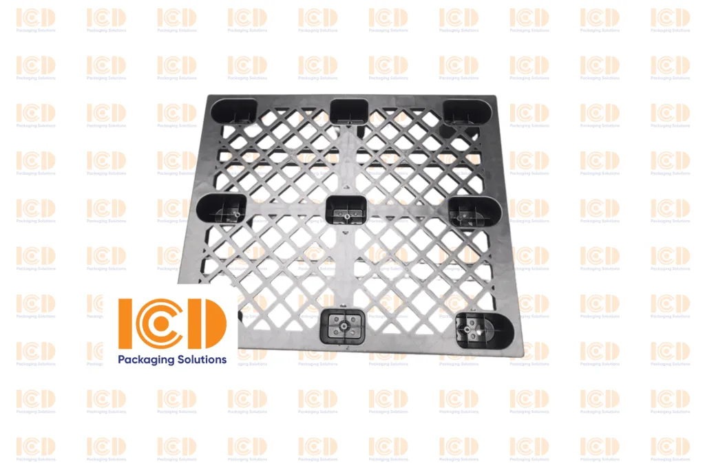 Pallet nhựa cốc ICD KT 1100x1100x140mm đen