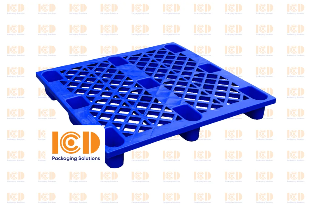 Pallet nhựa cốc ICD KT 1200x1000x145mm xanh dương