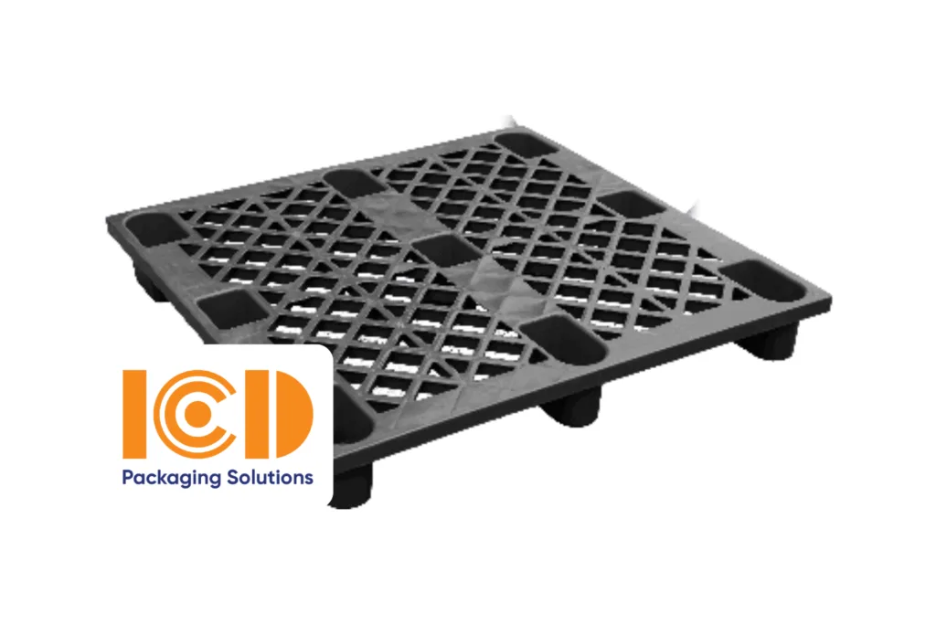 Pallet nhựa cốc ICD KT 1100x1100x140mm đen