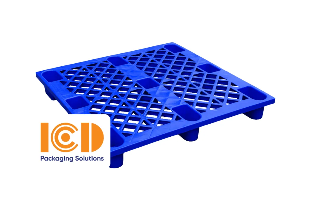 Pallet nhựa cốc ICD KT 1200x1000x145mm xanh dương