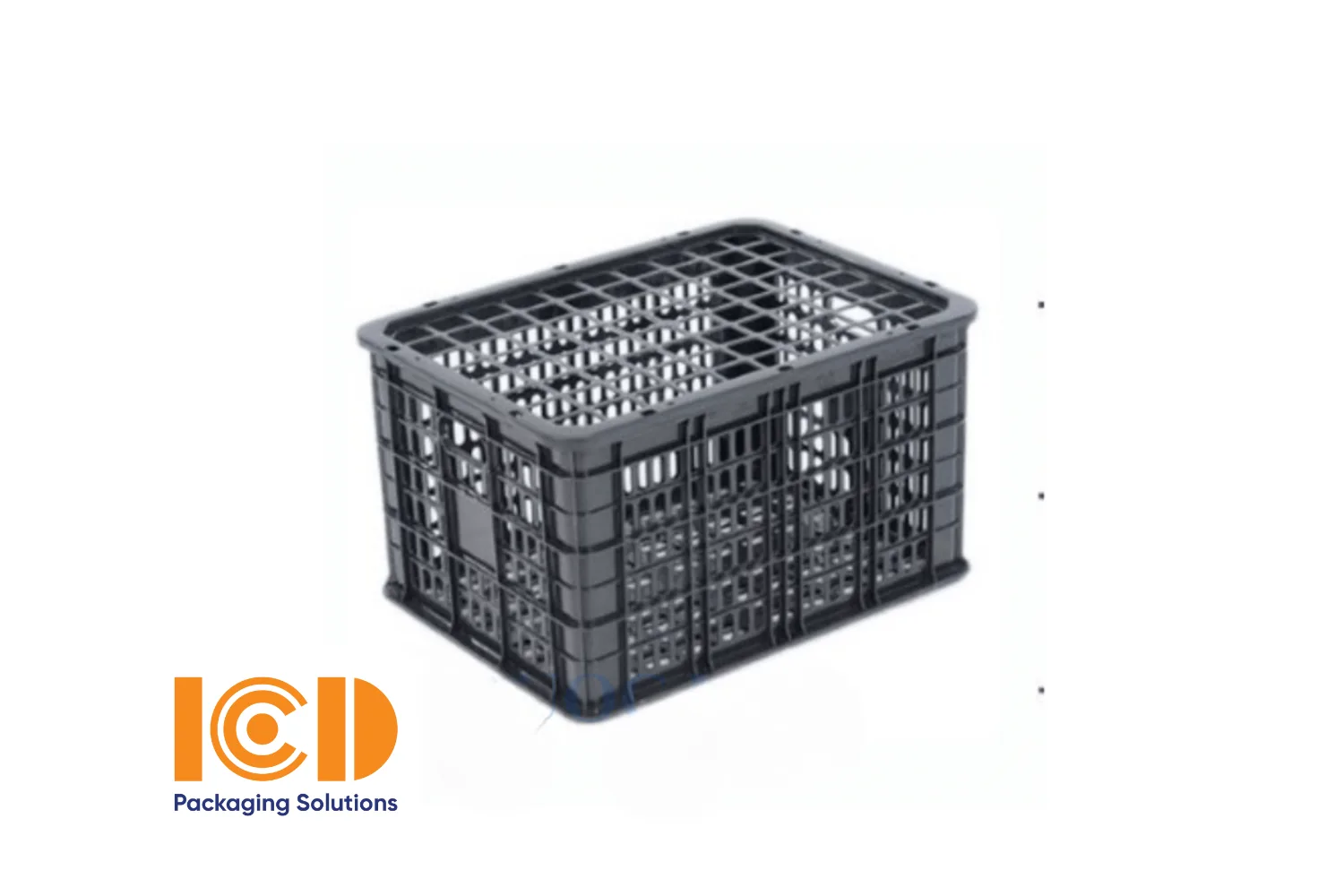 Sọt nhựa đen đựng trái cây, rổ xoài, rau củ kích thước 510x390x300 mm