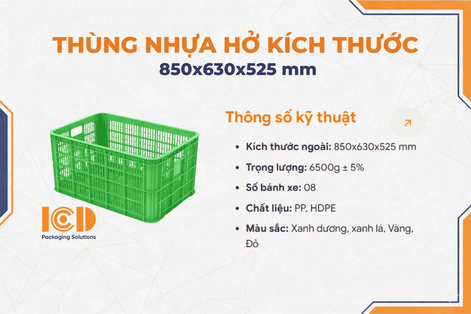 Sóng hở ICD KT 850x630x525 mm